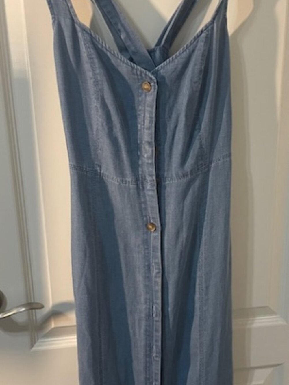 NWOT LOFT Denim Strappy Midi Dress Size 4P